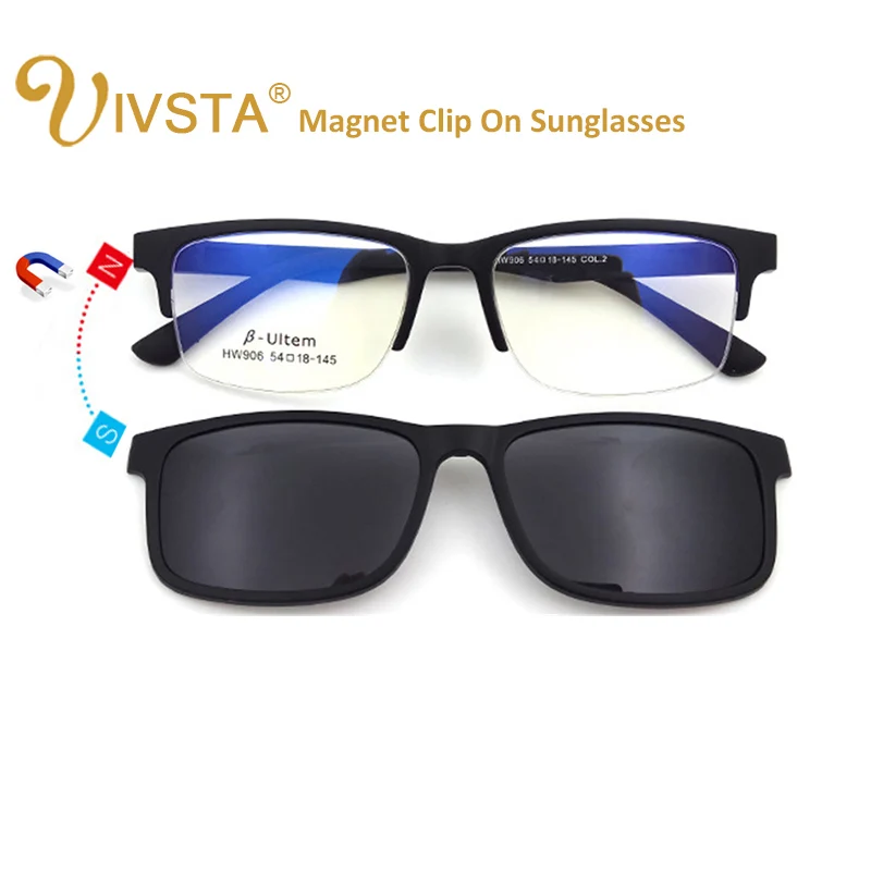 IVSTA Высокое качество ULTEM клип на солнцезащитные очки для мужчин Поляризованные линзы магнитные зажимы магнит очки близорукость оптическая оправа