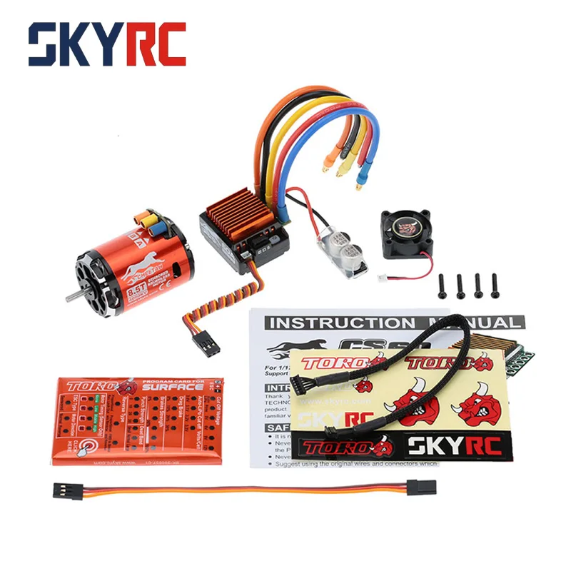 

SKYRC 1:10 Scale Combo Set 8.5T 4000KV Sensored Brushless Motor + 60A Brushless ESC + Program Card for 1/10 Buggy Touring RC Car