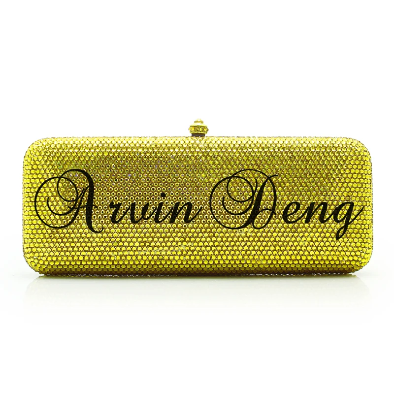 

Custom Personalized Name Design as Your Request Clutches Crystal Evening Bags for Party Wedding Bridal Crossbody Bag (B1004-CM)