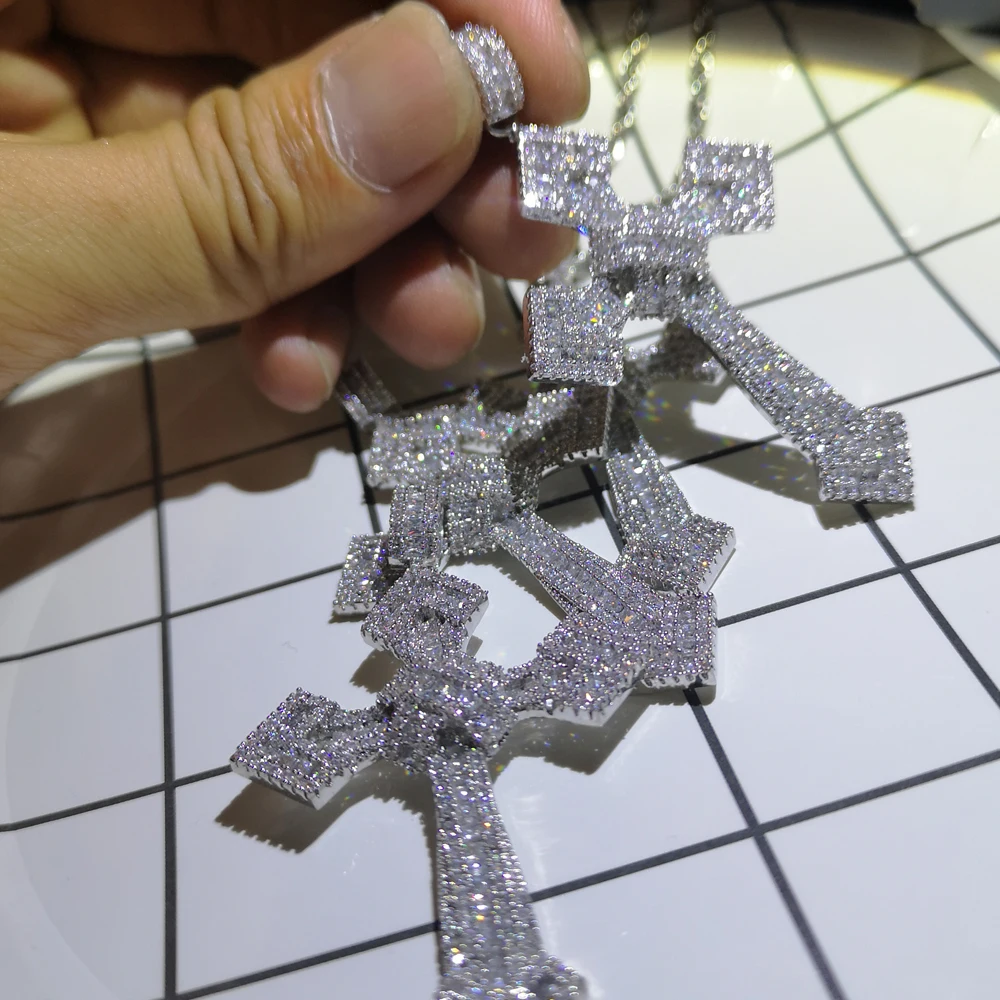 Подвеска с большим крестом AAA фианит свадебное обручальное кулоны necklace ем для