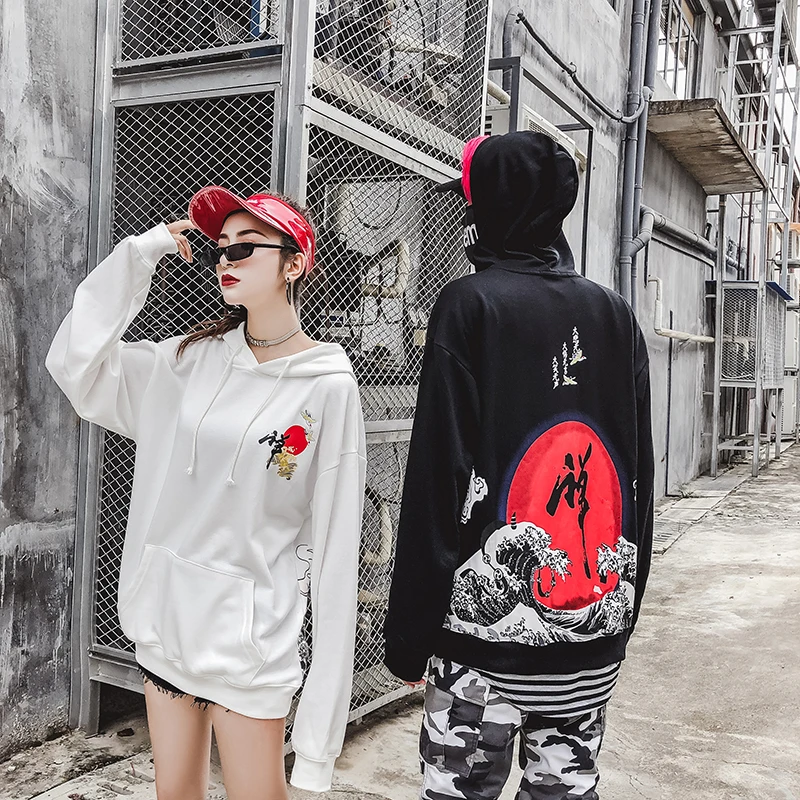Японская уличная Толстовка Harajuku Dhyana Kanji Оверсайз Swag Tyga осенние