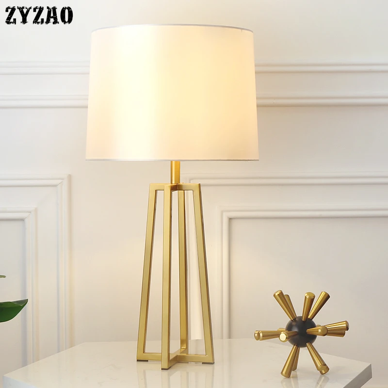 Is aan het huilen Lucht Extreem American Gold Creative Bedroom Bedside Table Lamps Modern Simple Luxury  Iron Art Table Lights Living Room Home Decor Desk Lamp - Table Lamps -  AliExpress
