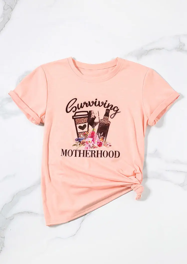 

Vogue Mom Tshirt Surviving Motherhood T-Shirt tee shirt Femme Hararuku Ulzzang Flesh Top Women kawaii Korean Clothes 2019