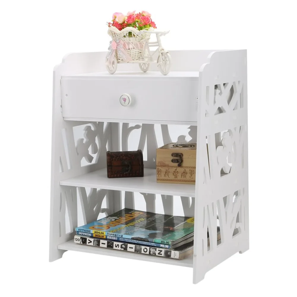 

Bird Decor Coffee Table Nightstands Bedside Table Modern Wooden Cabinet Bedroom Storage Shelf Cupboard Living Room Furniture