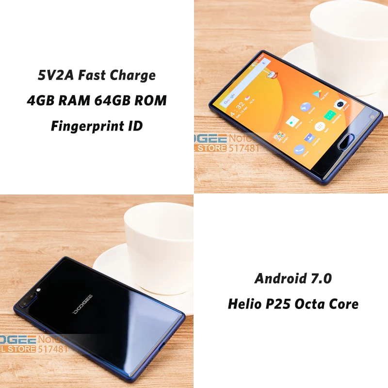 Doogee микс 5 &quotHD мобильного телефона Android 7 0 Helio P25 Octa Core 4 ГБ Оперативная память 64