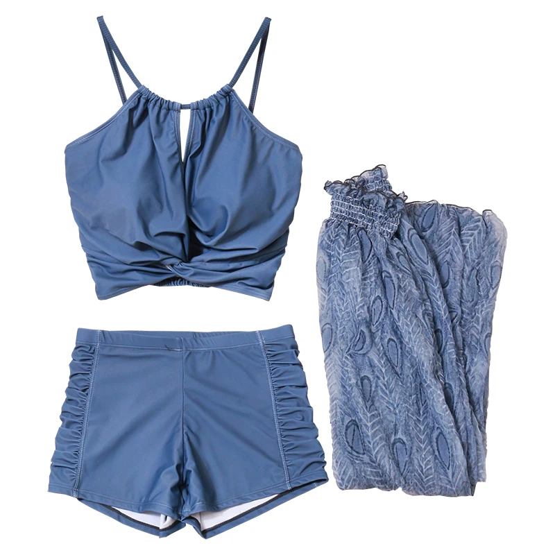 

2019 New Women Three Piece Bikini Set Swimwear Bathing Suit with Skirt Summer Sexy Swimsuit Swimming Beach Wear Sports Biquinis