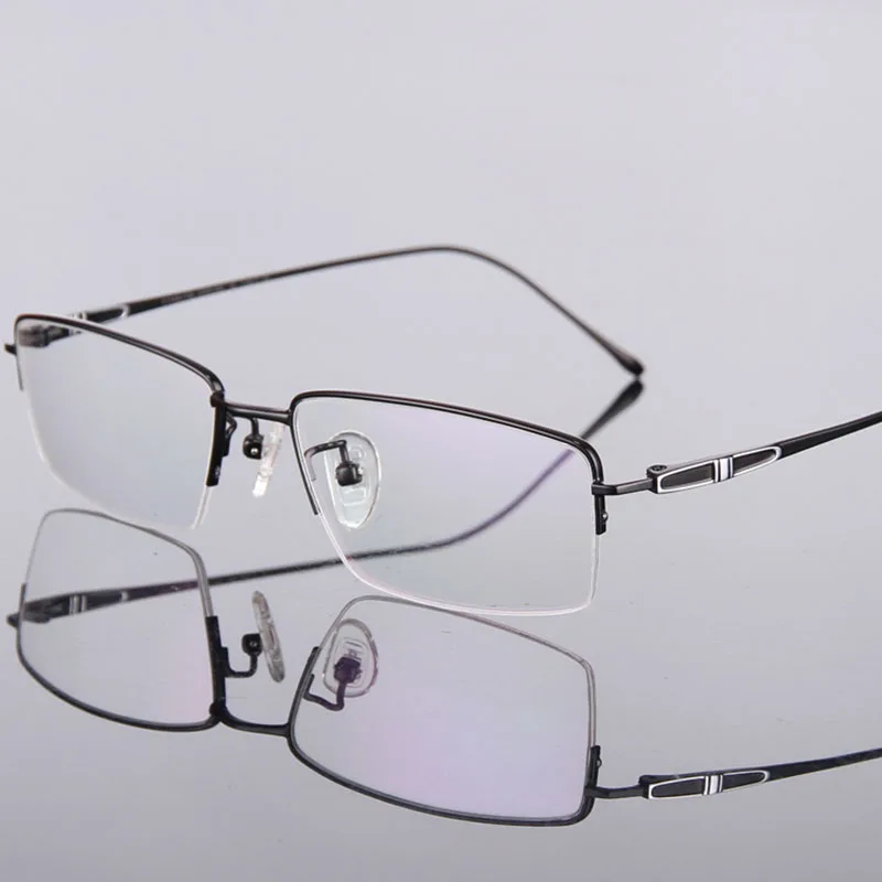 Высококачественные мужские оправа для очков из чистого титана, брендовые очки для близорукости, оправа для мужчин, размер 55-17-140 Y1007 - Цвет оправы: Black