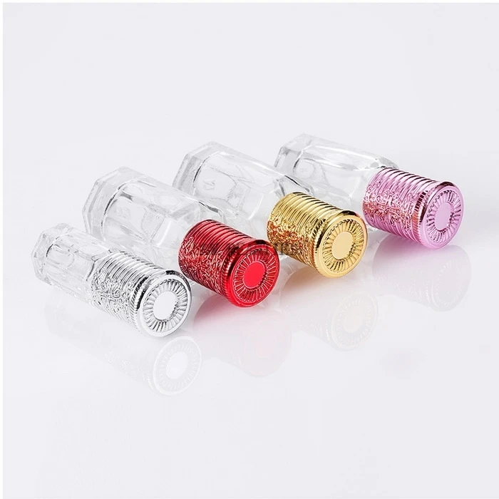500pcs 3ml 6ml 10ml 12ml Octagonal Glass Bottle With Lid, Aroma Roll On
