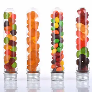 

40ml Excellent Plastic Transparent Test Tubes With Aluminum CapS Bottles 25x140mm Party Favors Lab Supplies
