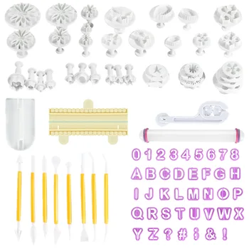 

88pcs/Set Cake Decor Plunger Cutters Icing Modelling Tool Kit Set Fondant Sugarcraft Mould J2Y