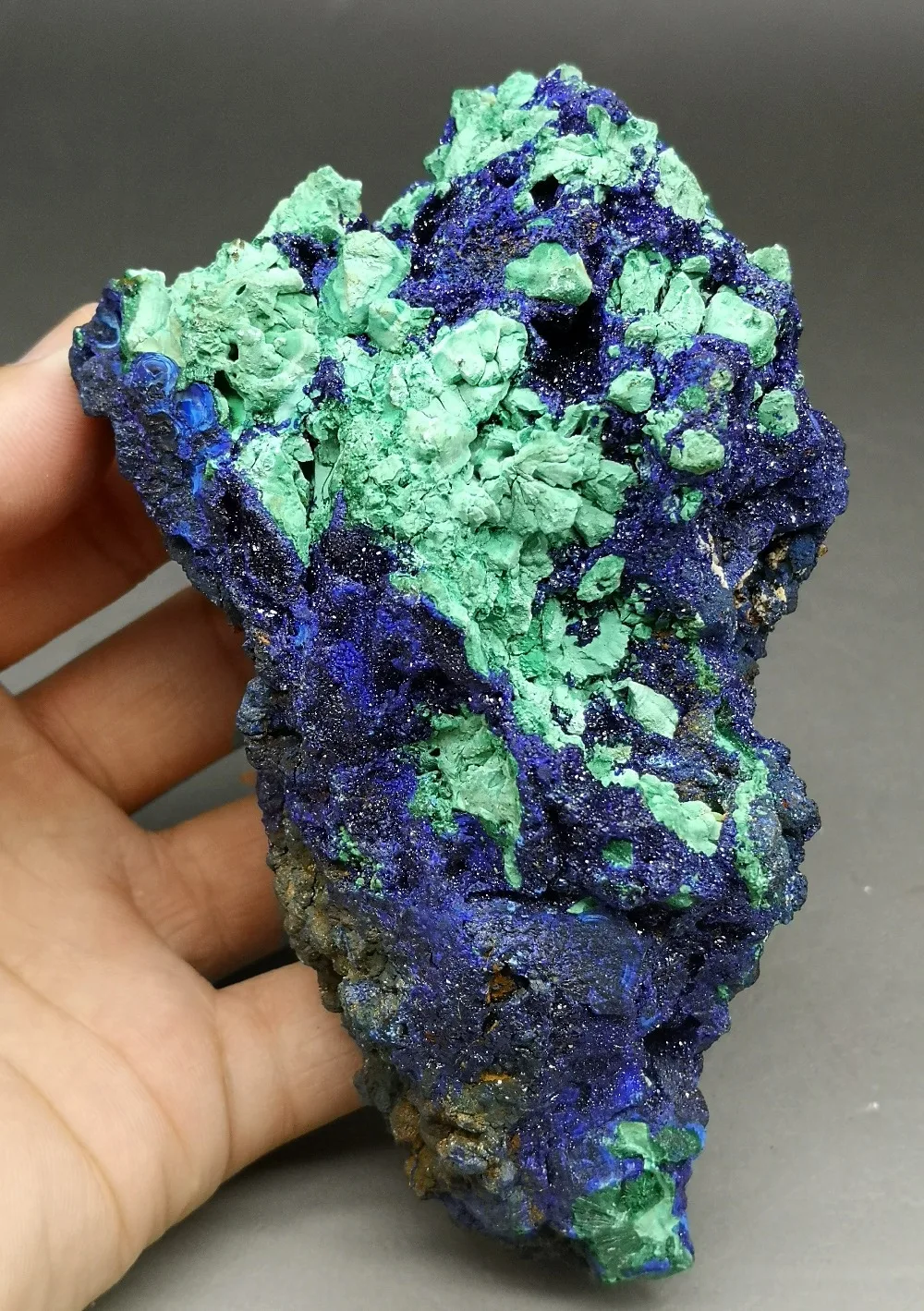 

445g Natural shiny Azurite / malachite symbiotic mineral crystal healing crystals stone and crystal from China