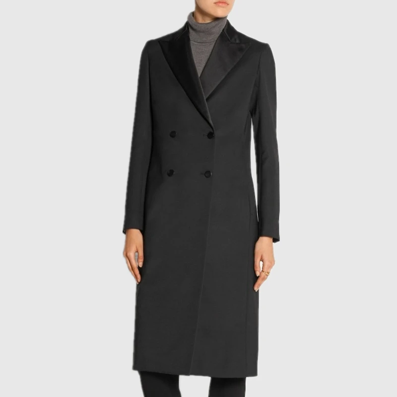 

2019 Autumn and winter new style of women's clothing Europe and Europe simple fashion double breasted suit trench coat c374