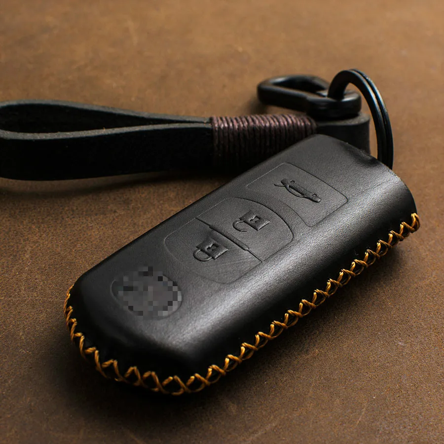 

1 PCS Genuine Leather Car Remote Key Case Cover For Mazda 2 3 6 Axela Atenza CX4 CX5 CX-7 CX-9 2014 2015 2016 2017 2/3 Buttons