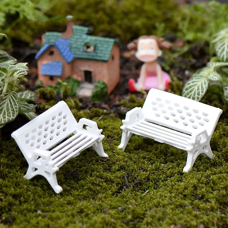 1Piece Mini White Bench Chair Seat Figurines & Miniatures Decoration Retro Style Fairy Garden Micro Landscape Table Decor P10 1Piece Mini White Bench Chair Seat Figurines & Miniatures Decoration Retro Style Fairy Garden Micro Landscape Table Decor P10