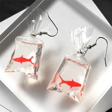Fantasia bonito koi peixe bolsa de água balançar brincos para as mulheres nova moda meninas brincos anti alergia graciosa joker eardrop
