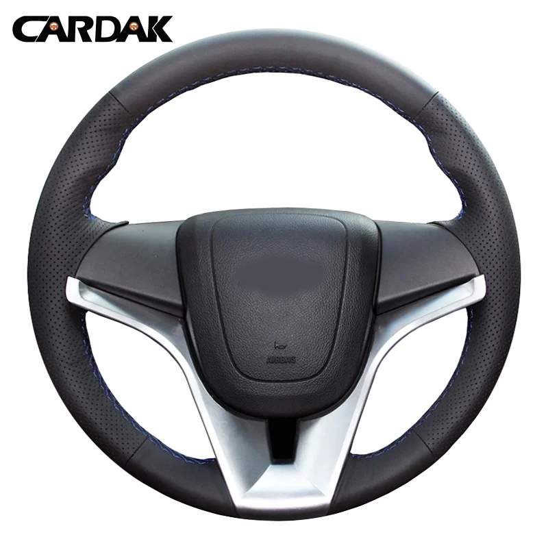 

CARDAK Handsewing Black Artificial Leather Steering Wheel Cover for Chevrolet Cruze 2009-2014 Aveo Orlando Holden Cruze Ravon R4