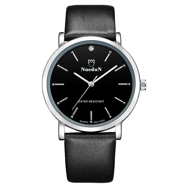 Fashion Watch Male Ultra Thin Quartz Watch Water Resistant Noctilucent Brown Leather Watch Men Casual Watches