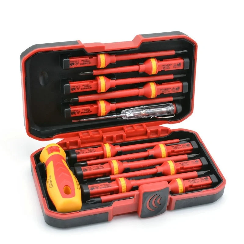 

13Pcs VDE Insulated Screwdriver Sets 1000V High Pressure Magnetic Screwdriver Combination Repair Electrician Hand Tool