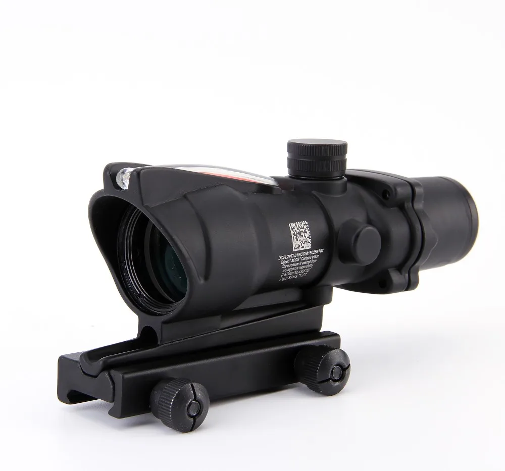 4x32 Acog Riflescope 20 мм ласточкин хвост рефлекторная Оптика прицел тактический прицел винтовка с Tri-Illuminated шеврон Recticle волокно источник