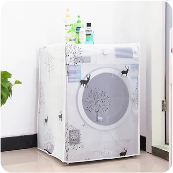 

Transparent Washing Machine Cover Printing Sunscreen Covering Household Waterproof Roller Washing Machine Cover Home Gadgets