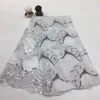 

NEW African Lace Fabric, French Sequins Net Lace 2019 High Quality Lace Nigerian Sequin Embroidery Tulle Lace Fabric DYS167