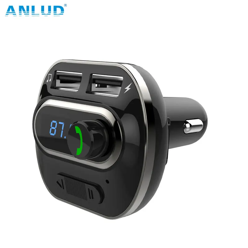 

Bluetooth FM Transmitter Wireless In-Car Radio Transmitter Adapter Car Kit Universal Car Charger with Dual USB Charging Ports