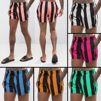 

2018 New Fashion Hot Sexy Cool Men's Boxers Trunks Shorts Striped Beach
