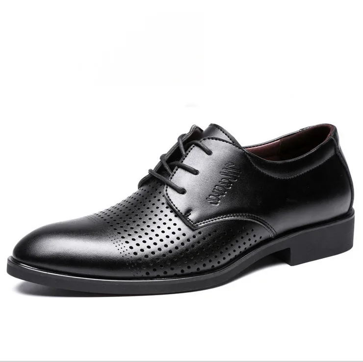 

2017 Spring Summer New Mens Bussiness Shoes Casual Breathable Pointed Toe Man Dress Shoes Fashion Leather Men's Flats