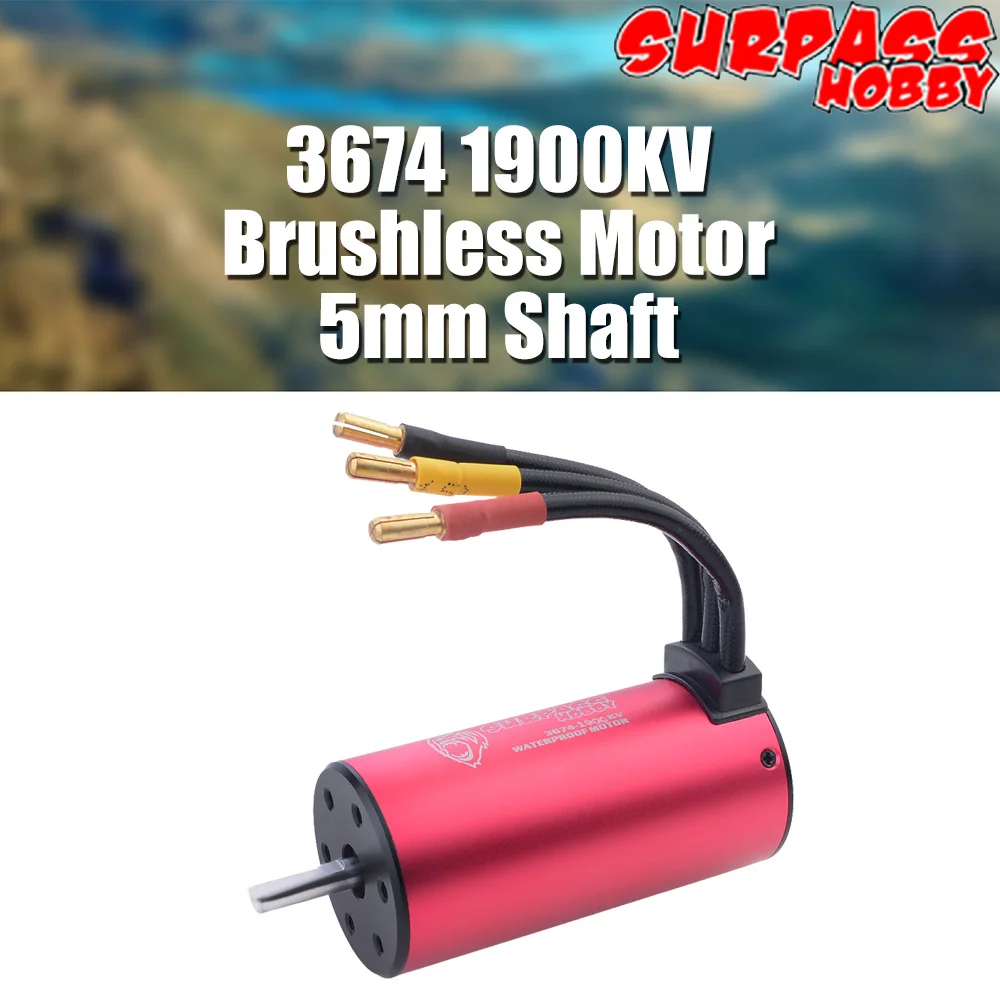 

SURPASS HOBBY 3674 1900KV/2250KV Waterproof Sensorless Brushless Motor for 2S 1:10 1:8 3S 4S 1:8 RC Drift Racing Off-road Car