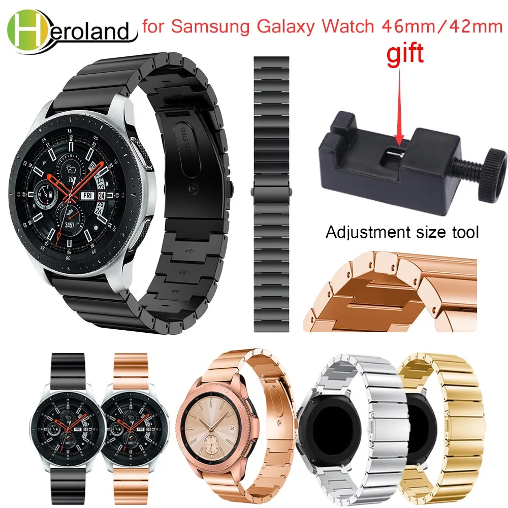Роскошный умный ремешок для часов из нержавеющей стали, ремешок, новинка для samsung Galaxy Watch 46 мм/42 мм, металлический браслет с заменителем инструмента