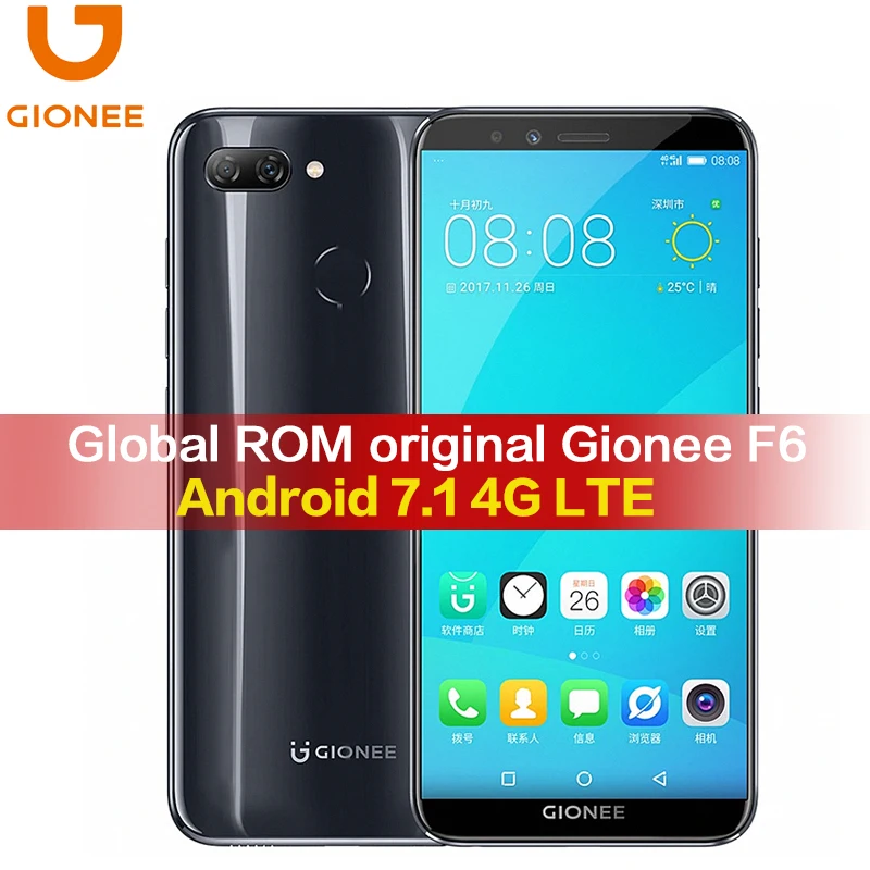 Глобальный Rom оригинальный Gionee F6 мобильного телефона Android 7 1 4G LTE Snapdragon