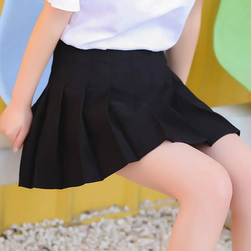 JAYCOSIN Женская юбка Модные женские повседневное одноцветное цвет Джокер мини-юбка плиссе 5,7