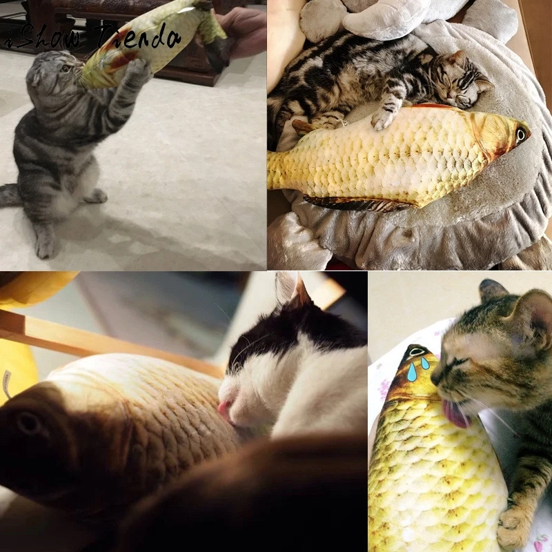 Download Grass Carp Pet Cat Kitten Fish Shape Interactive Cats Chewing Toys Play Fun Toy-in Cat Toys from ...