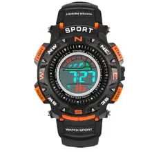 Спортивные ПУ пластмассовый пояс жизни водонепроницаемые взрослые цифровые наручные часы с дисплеем декора