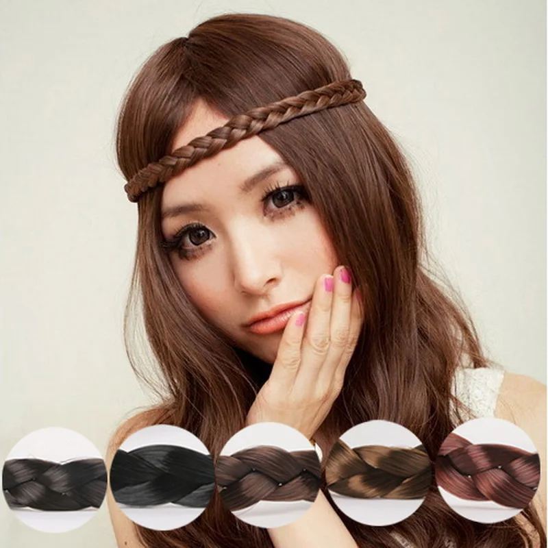 Faux Wig Hair Headband French Twist Plait Boho Twisted Braid