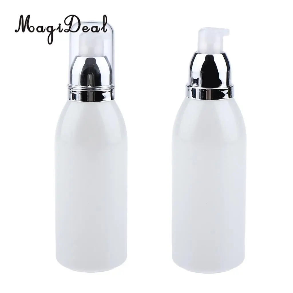 2pcs Empty Glass Lotion Cosmetic Face Cream Bottles Pump Bottle Dispenser 30ml / 100ml