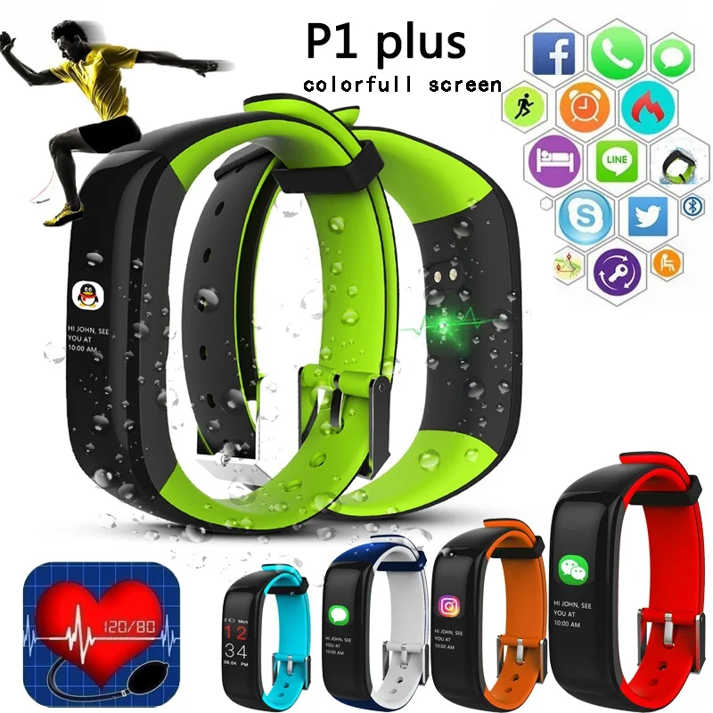 

Smart Bracelet Wristband Color Display Heart Rate Monitor Fitness Tracker IP67 Waterproof Blood Pressure Watches Ios PK Fitbits