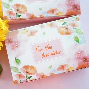 

new 21.4x14.4x5cm 10pcs for you light flower design Paper Box as cookie Macaron Chocolate mooncake Party Gifts Packaging DIY