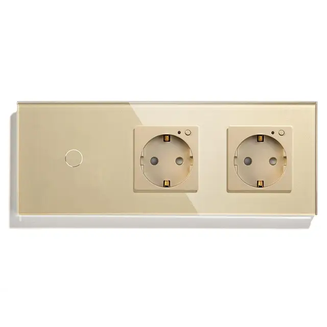 BSEED-enchufe doble con WiFi y 1 entradas, enchufe de pared para Europa con Panel de cristal blanco y negro brillante, Control por Alexa Google ,tuya BSEED-enchufe doble con WiFi y 1 entradas, enchufe de pared para Europa con Panel de cristal blanco y negro brillante, Control por Alexa Google ,tuya