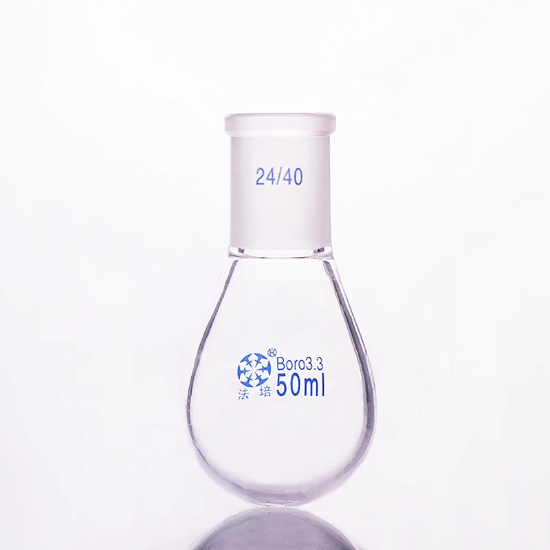 FAPE Flask Eggplant Shape Short Neck Standard Grinding Mouth Capacity 15mL-25mL-5000mL Joint 24/40