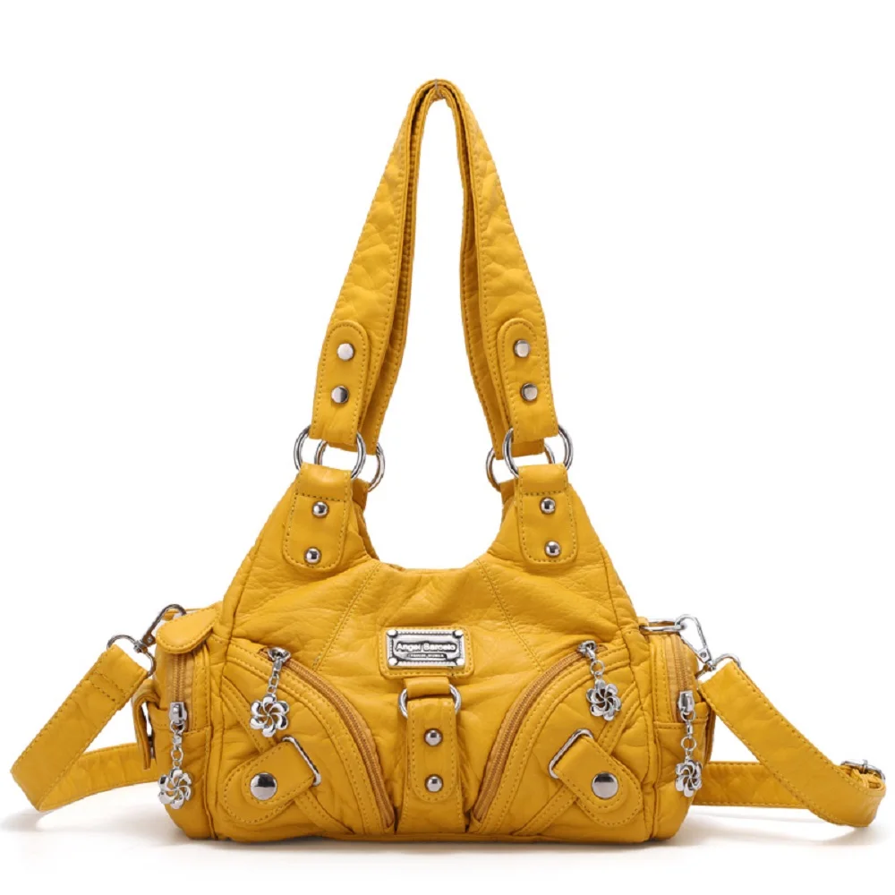 

Angelkiss Women handbags Summer Soft Bag Top-handle Handbag Fashion Satchel Multi-Pockets Shoulder Bag Hobo Tote Bag Large Purse