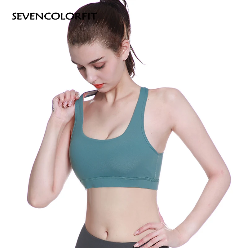 Sevencolorfit спортивный бюстгальтер прочный анти-провисания ударопрочное покрытие мягкий пуш ап женский йога фитнес-Спорт Топ-бра