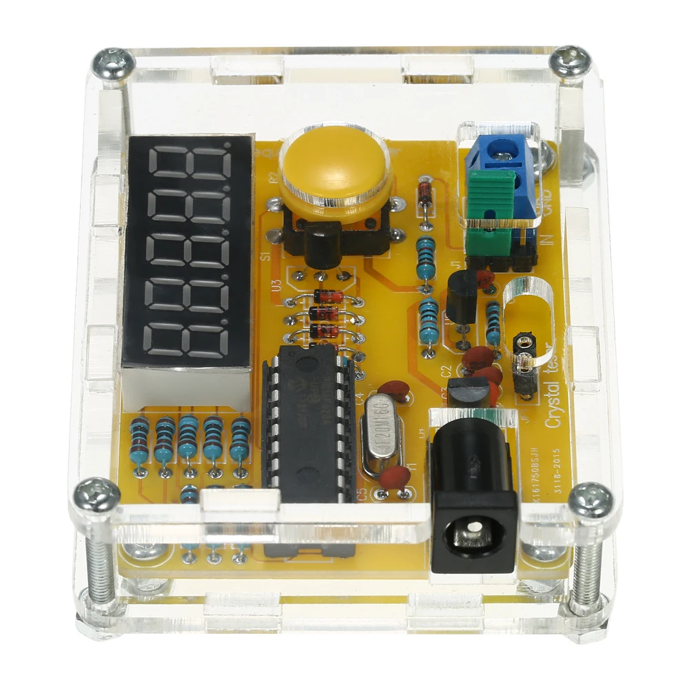 DIY Frequency Tester Crystal Counter Meter Oscillator Tester with Transparent Case 1Hz~50MHz frequency counter tester frequency meter