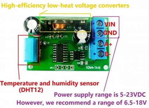 DHT11 DHT22 DS18B20 Температура влажности Сенсор модуль RS485 с протоколом Modbus RTU ptz-камеры заменить