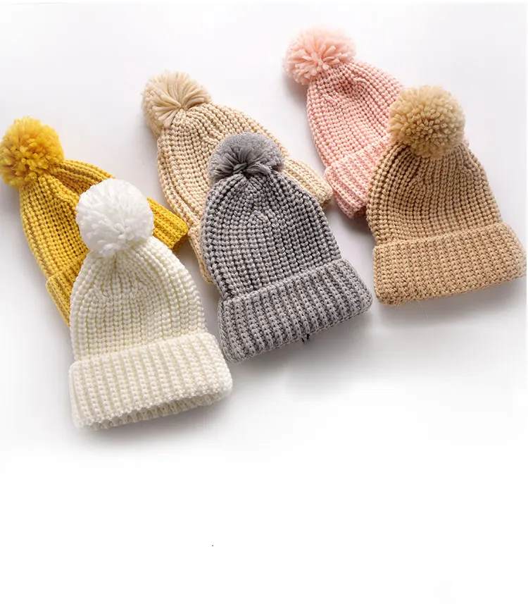girls hat winter hats for girls winter hats for kids beanie hat pink kids hats girls boys pom pom hat (2)