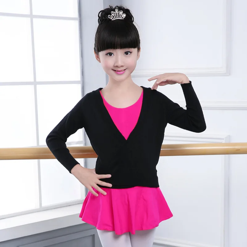 Buy 2018Winter Autumn Warm Child Girls Ballet Wrap Sweater Cardigan Dance