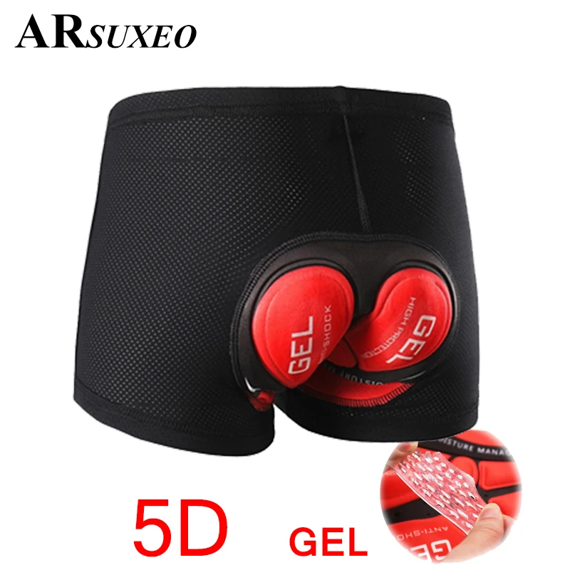Goede ARSUXEO Fietsen Shorts Unisex MTB Mountain Fiets Road Fietsen Comfortabel Ondergoed 5D gel Padded Riding Bike Downhill Shorts