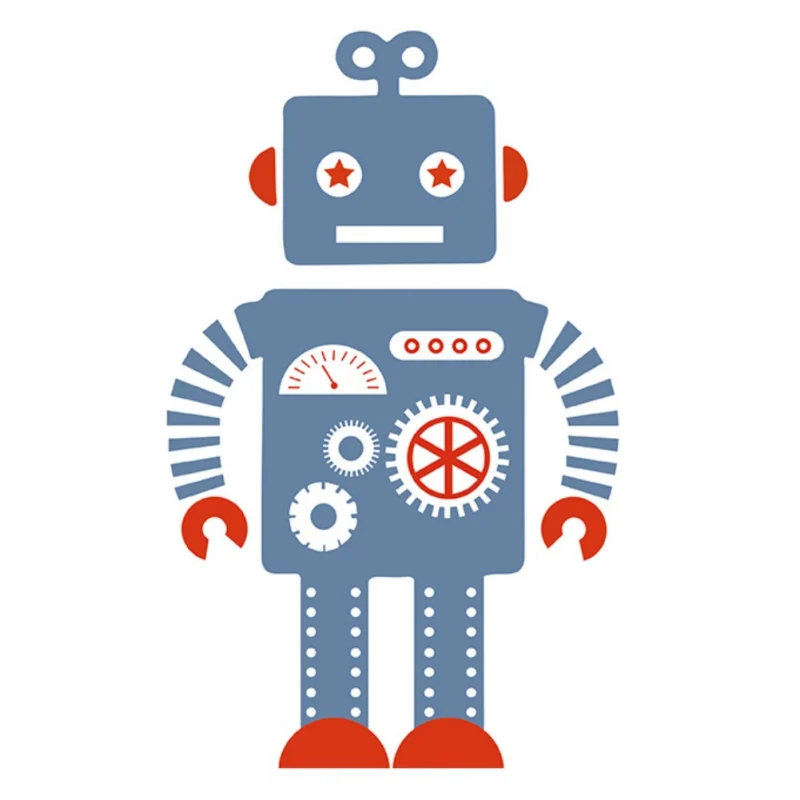 

Cartoon creative robot detachable wall stickers children's bedroom room kindergarten decoration stickers plus sponge stick