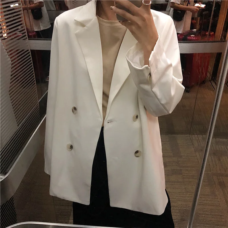 

U-SWEAR New Women Blazers and Jackets Plus Size Casual Chaqueta Mujer White Blazer Femme