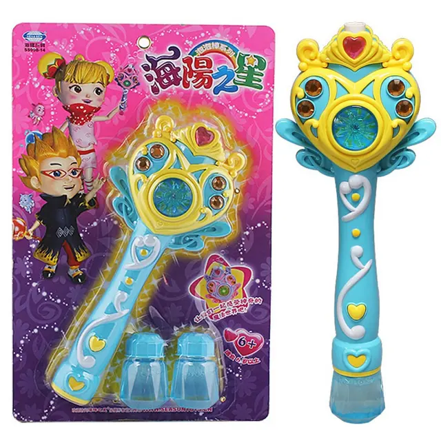 Electric Automatic Bubble Machine Princess Magic Wand Bubble Maker Toy